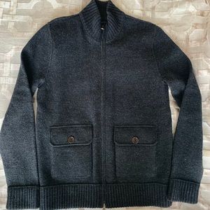 Banana Republic Men’s gray wool zip-up cardigan